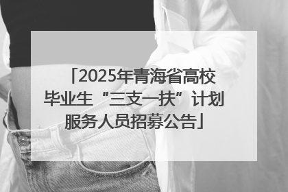 2025年青海省高校毕业生“三支一扶”计划服务人员招募公告