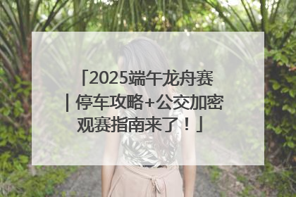 2025端午龙舟赛｜停车攻略+公交加密 观赛指南来了！