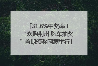 31.6%中奖率！“欢购荆州 购车抽奖”首期颁奖圆满举行