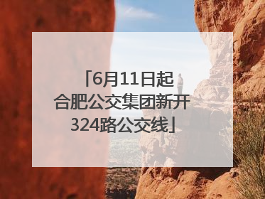6月11日起 合肥公交集团新开324路公交线