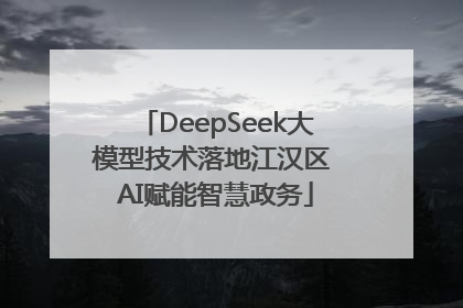 DeepSeek大模型技术落地江汉区 AI赋能智慧政务