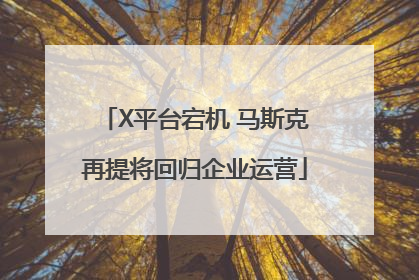X平台宕机 马斯克再提将回归企业运营